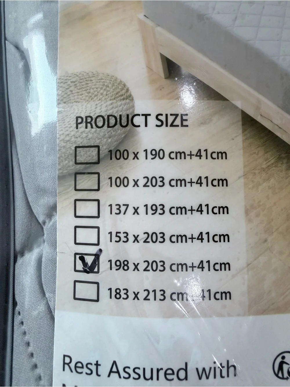King Size Gray Diamond-Quilted Mattress Protector